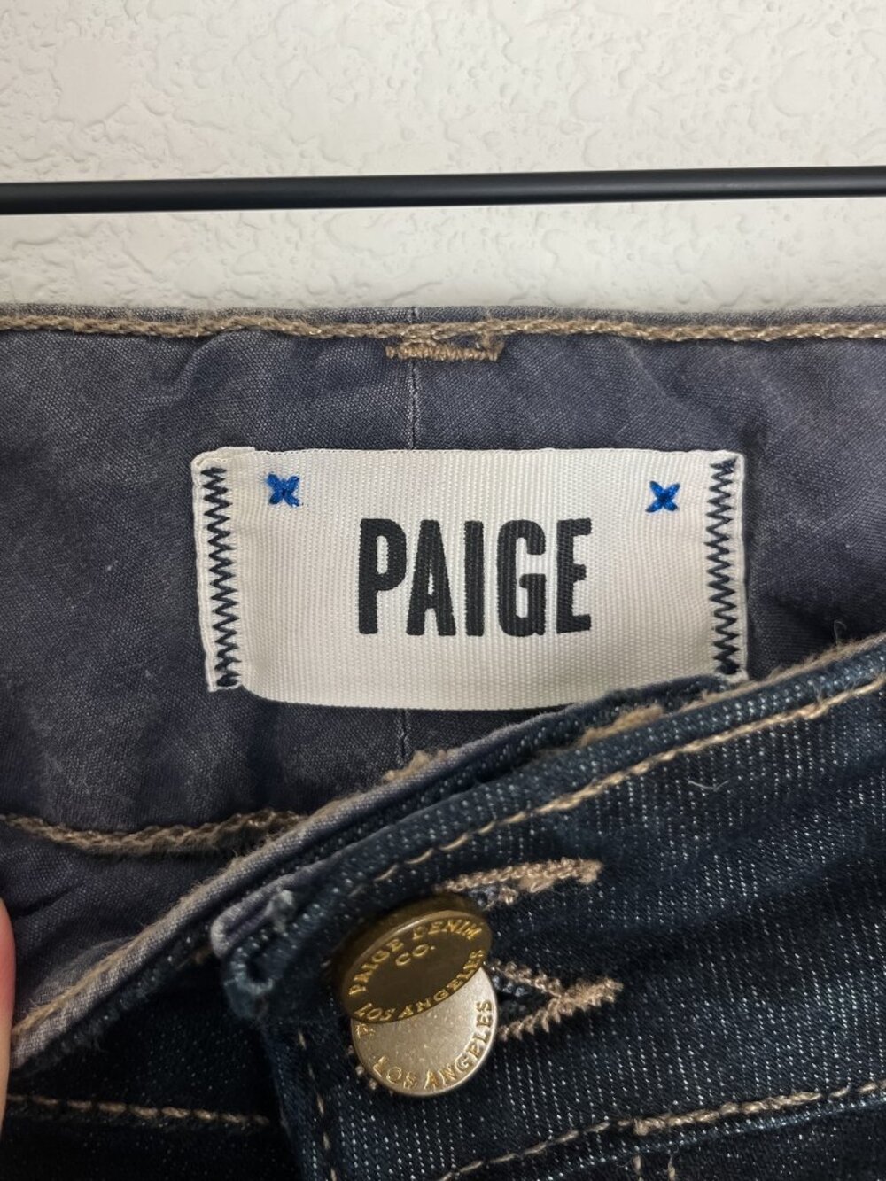 PAIGE Hidden Hills Low Rise Bootcut Jeans Dark Wash 31 x 34 - Picture 6 of 7